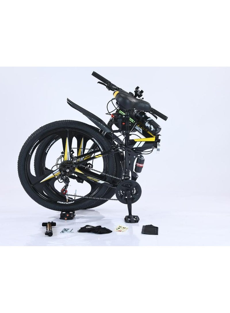 Pro Yard Fixable Steel Bicycle Aluminum Hybrid Sports Bike Yellow Color - Image 4