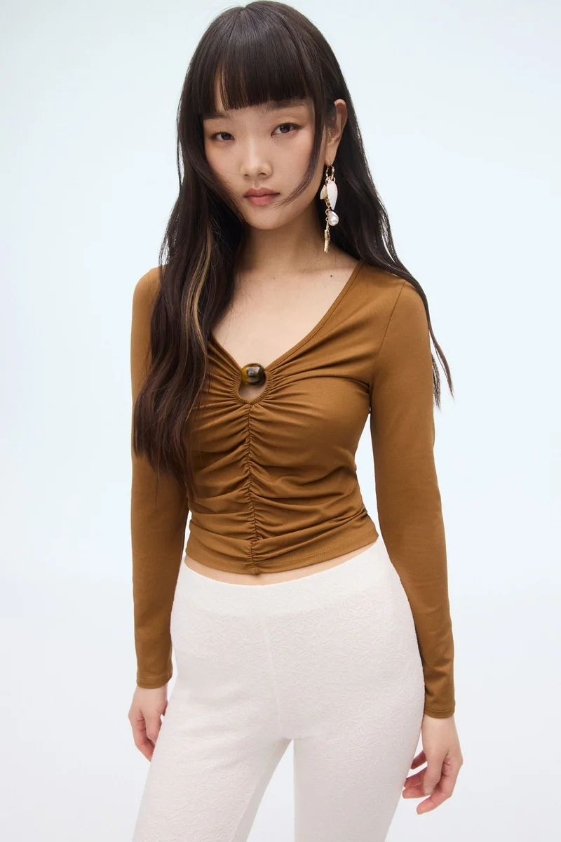 H&M Gathered cut-out top