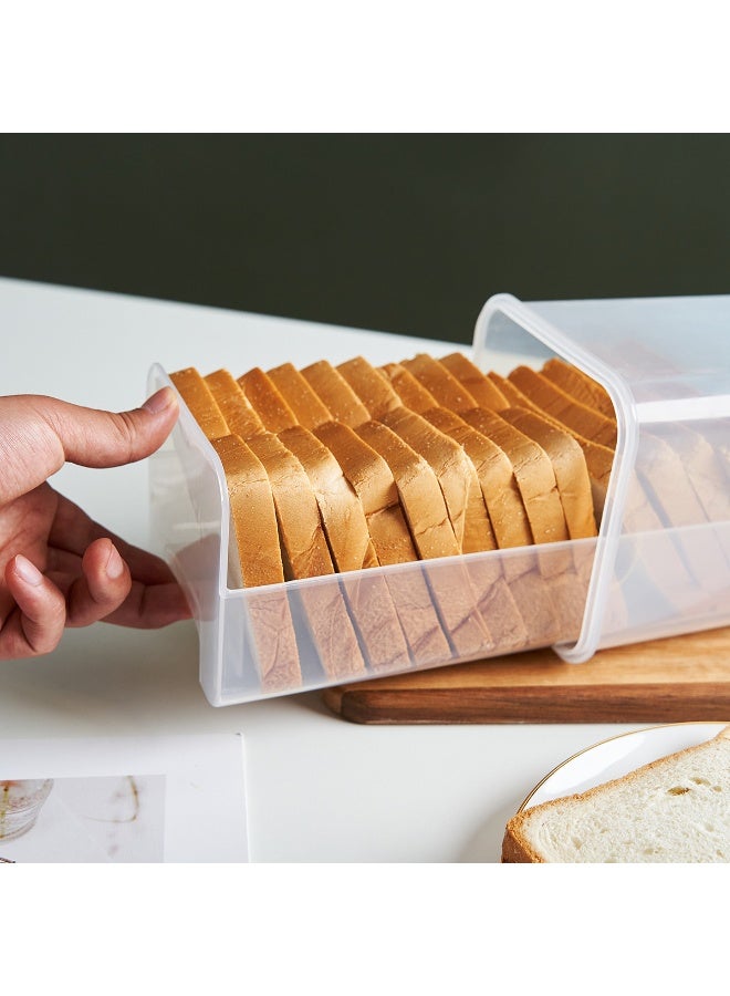 Bread Containers Storage Airtight Loaf - Bread Container with Airtight Lid Plastic Bread Box with Tray Loaf Keeper Storage Dispenser For Homemade Sliced Toast Sandwich for Kitchen Fridge - Image 4