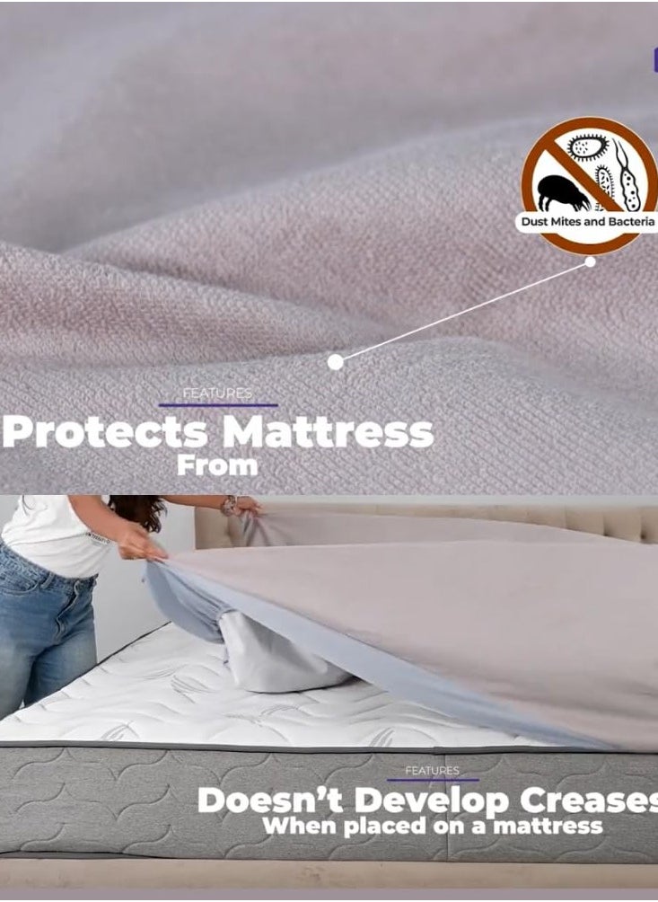 Wakefit - Wakefit 100% Waterproof Premium Cotton Grey Mattress Protector - Image 1