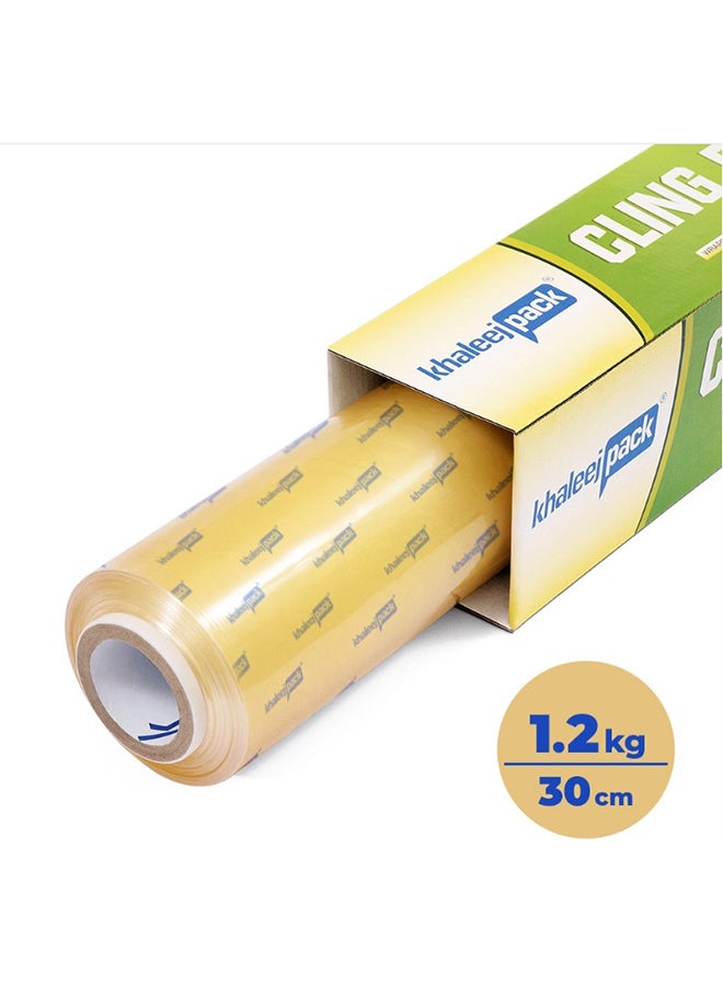 Khaleej Pack Cling Film 1.2 kg  30cm width Bulky roll For Food Wrap & Storage. - Image 1