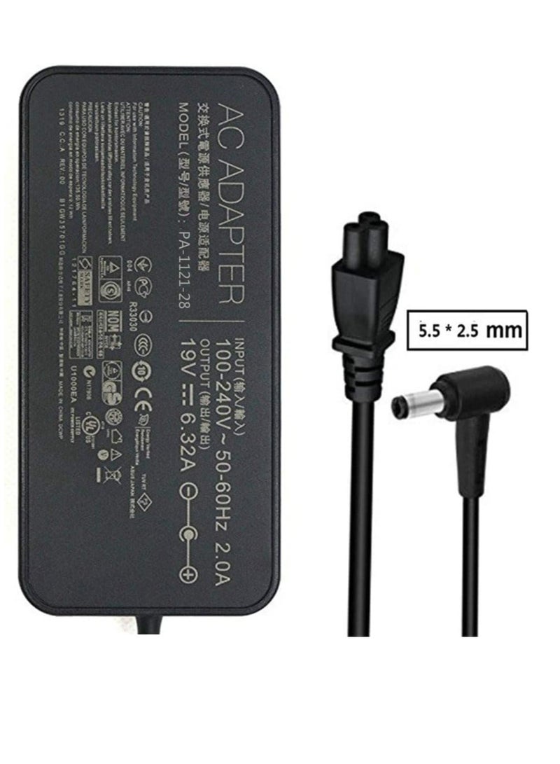 NMT 19V 6.32A 120W 5.5 ×2.5mm Power Adapter Charger for Laptop Computer Compatible for ASUS A15-120P1A PA-1121-28 ADP-120RH B N750 N500 G50 N53S N55 FX504 UX510UW N56J N56VM N56VZ - Image 1