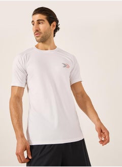 Styli Graphic Print Mesh Insert Raglan Sleeves Slim Fit T-Shirt  - Image 4