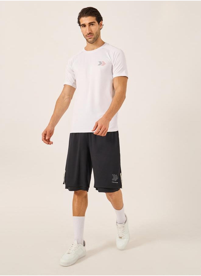 Styli - Graphic Print Mesh Insert Raglan Sleeves Slim Fit T-Shirt - Image 1