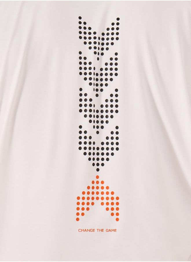 Styli - Graphic Print Mesh Insert Raglan Sleeves Slim Fit T-Shirt - Image 1