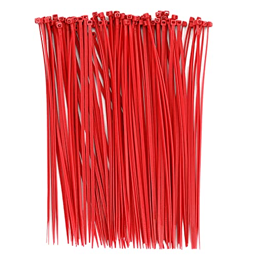 BOROLA Colorful Cable Zip Ties, 100 Packs Self Locking Wire Ties, Perfect for Home, Office, Garage and Workshop (Red, 8 Inch) - Image 1