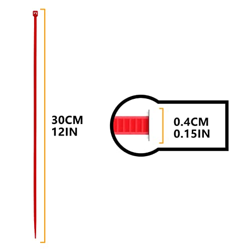 BOROLA Colorful Cable Zip Ties, 100 Packs Self Locking Wire Ties, Perfect for Home, Office, Garage and Workshop (Red, 8 Inch) - Image 2