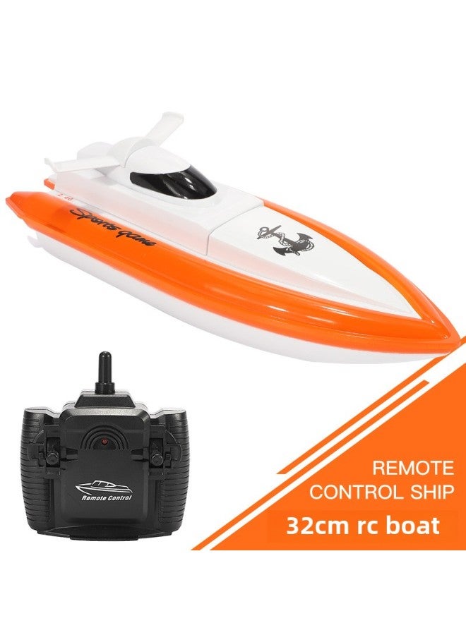 Remote Control Boat Can Be Launched High-speed Speedboat Children Boy Wireless Electric Water Toy Ship Model-Color:Remote Control Speedboat  Orange-Specifications:1 Rechargeable Battery  - Image 1