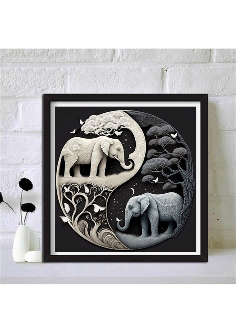 كابتن تيك مجموعات اللوحة الماسية DIY 5D الماسية مجموعات اللوحة الماسية على شكل فيل للبالغين والأطفال مجموعة كاملة من الكريستال وحجر الراين والتطريز لهدايا ديكور الحائط المنزلي - Image 4