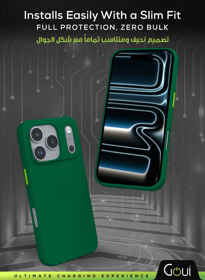 جوي كفر  ايفون 17 برو ماكس | حماية شاملة | متوافق مع MagSafe | يدعم الشحن اللاسلكي | متعدد الألوان | ملمس ناعم | تصميم مغناطيسي للتثبيت أخضر - Image 2