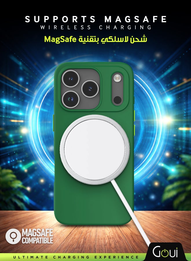 جوي كفر  ايفون 17 برو ماكس | حماية شاملة | متوافق مع MagSafe | يدعم الشحن اللاسلكي | متعدد الألوان | ملمس ناعم | تصميم مغناطيسي للتثبيت أخضر - Image 3