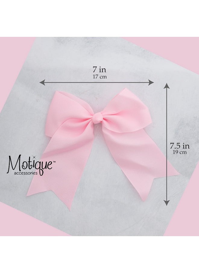 Motique Accessories Light Pink Jumbo Bow Clip With Tails  - Image 4