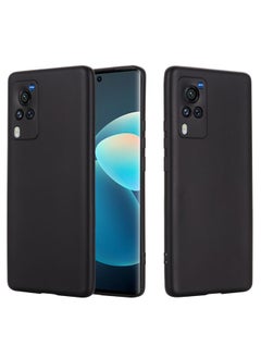 Case Cover For vivo X60 Pro 5G Foreign Version Solid Color Liquid Silicone Shockproof Full Coverage Protective Case Black