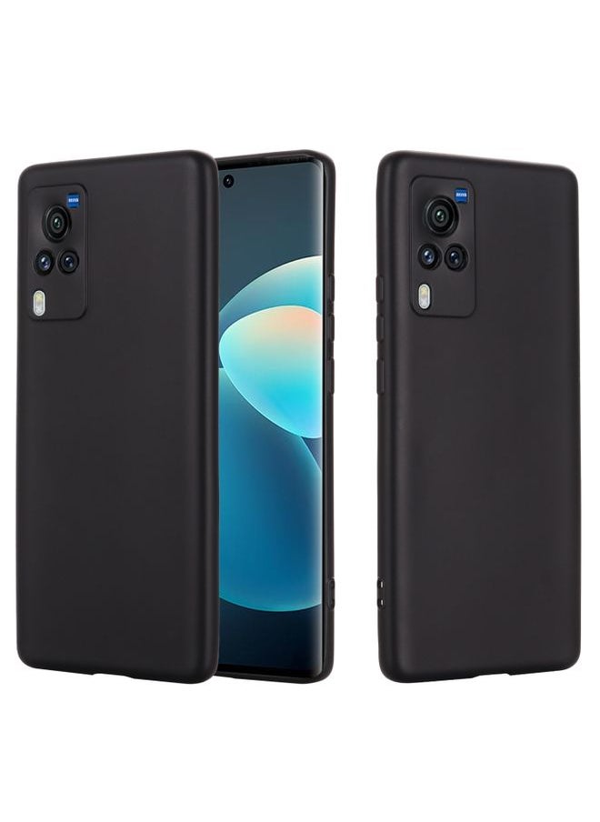 HuHa - Case Cover For vivo X60 Pro 5G Foreign Version Solid Color Liquid Silicone Shockproof Full Coverage Protective Case Black - Image 1