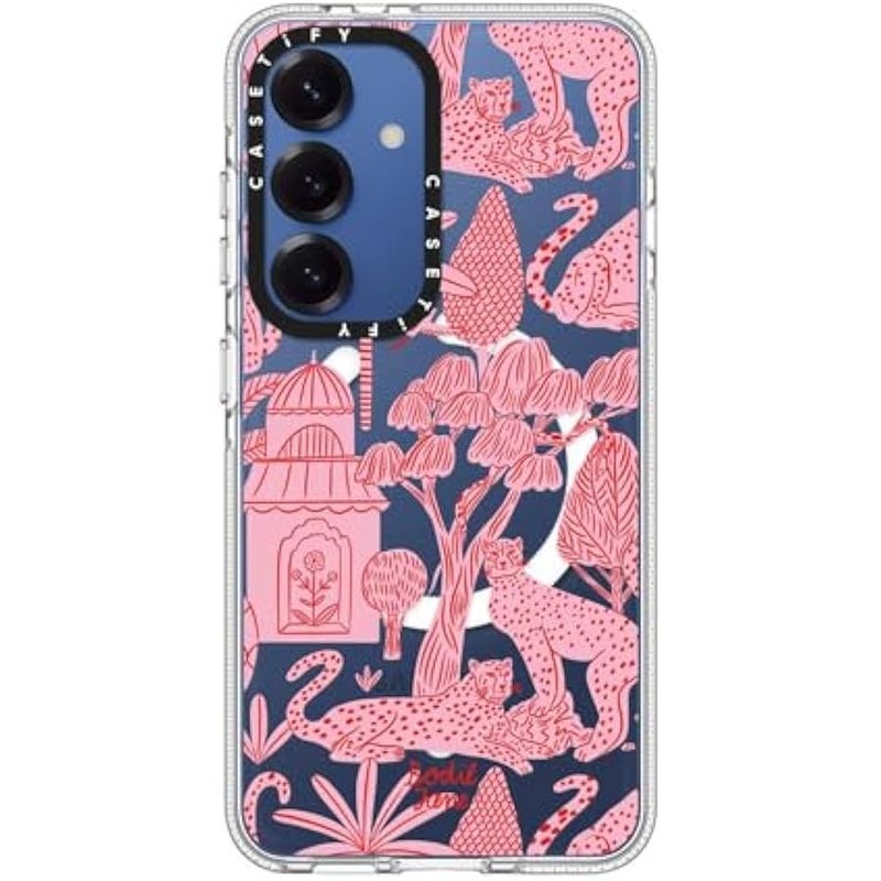 Casetify Magnetic Clear Galaxy S25 Case 【Compatible with Magsafe】 - Cheetah Paradise Pink - Image 4