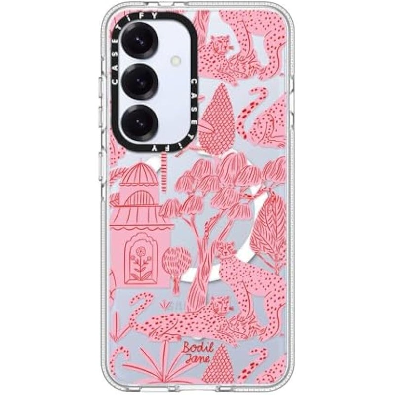 Casetify Magnetic Clear Galaxy S25 Case 【Compatible with Magsafe】 - Cheetah Paradise Pink - Image 2