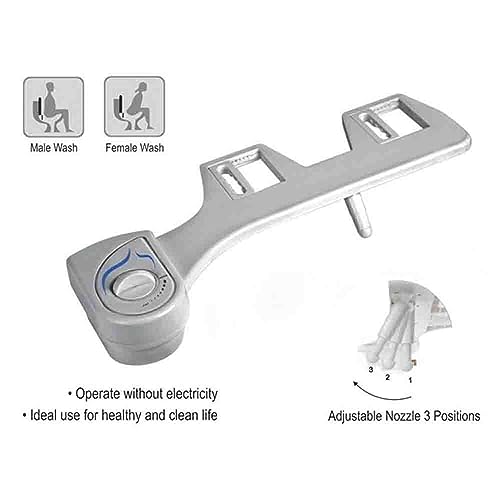 BRANCO Bidet Seat Attachment, Western Toilet Spray, Front and Rear Wash, Adjustable Position, White - Image 3