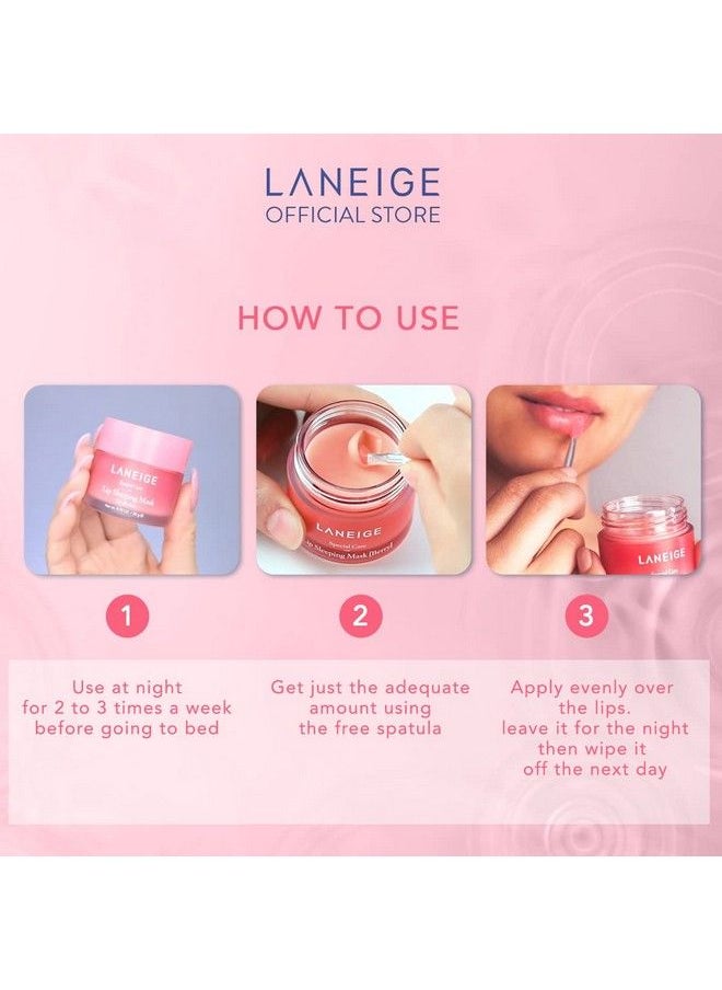 LANEIGE قناع الشفاه أثناء النوم مرطب للشفاه بفيتامين سي ومضاد للأكسدة للشفاه الجافة بنكهة التوت 8 جرام  - Image 5