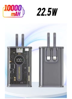 xinzhen Transparent Power Bank P108 - 10000mAh, Ultra-Fast Charging 22.5W/PD20W, Digital LED Display, LED Light Gray  - Image 1