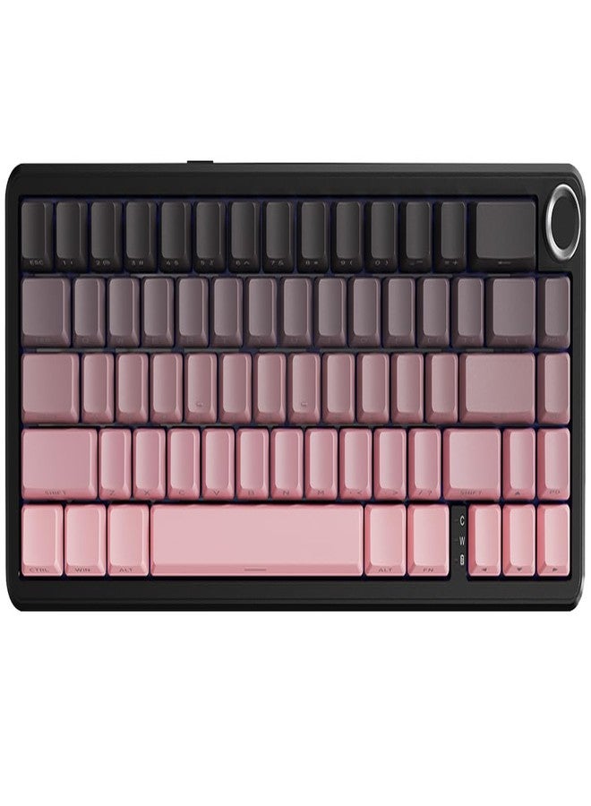 MAMBASNAKE Attack Shark X66 Gasket Wireless Mechanical Keyboard with Volume Knob,60% Bluetooth/2.4GHz/Wired Gaming Keyboard,RGB Backlit,Side Printed PBT Keycaps,66 Keys Hot Swappable for PC/MAC,Pink - Image 1