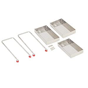KAVID 3 Tier Stainless Steel Vegetable Trolley for Kitchen Vegetable Stand with 4 Wheels 3 Basket to Store Vegetable Fruits and Bathroom and Kitchen Office Accessories - Image 5