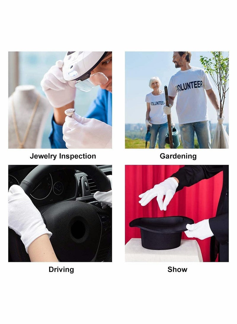 Excefore Moisturizing Gloves Cotton Gloves, Soft Elastic Skincare Glove Working Gloves for Women Men Dry Hands Jewelry Inspection Daily Work and More, One Size Fits Most, 2 Pairs - Image 4
