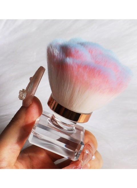 Dust Brush for Acrylic Nails Pink Rose Soft Brush Nail Art Dust Remove Makeup Brush Manicure Brush Clean Up Tool Nail Art Brush