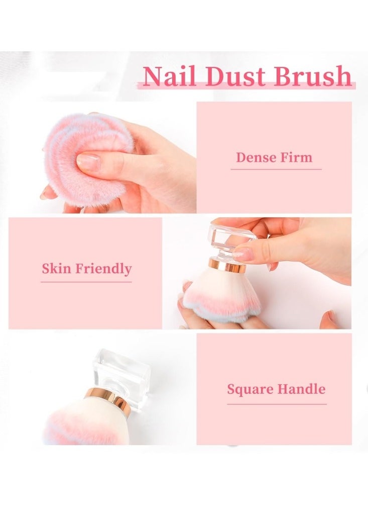Ru syanl - Dust Brush for Acrylic Nails Pink Rose Soft Brush Nail Art Dust Remove Makeup Brush Manicure Brush Clean Up Tool Nail Art Brush - Image 1