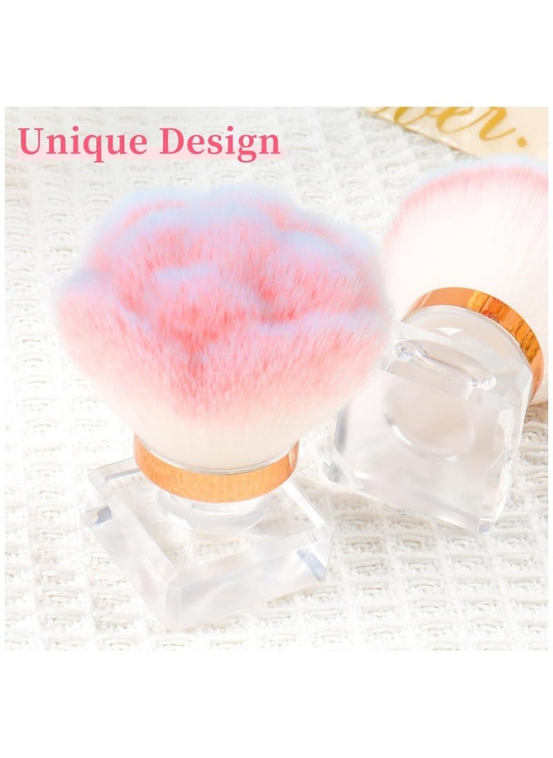 Ru syanl - Dust Brush for Acrylic Nails Pink Rose Soft Brush Nail Art Dust Remove Makeup Brush Manicure Brush Clean Up Tool Nail Art Brush - Image 1