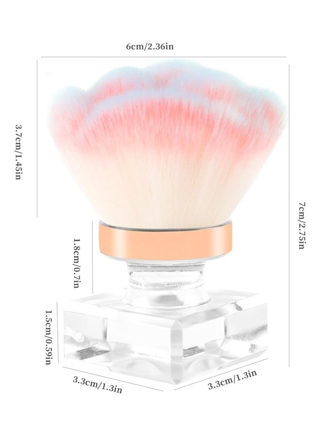 Ru syanl - Dust Brush for Acrylic Nails Pink Rose Soft Brush Nail Art Dust Remove Makeup Brush Manicure Brush Clean Up Tool Nail Art Brush - Image 1