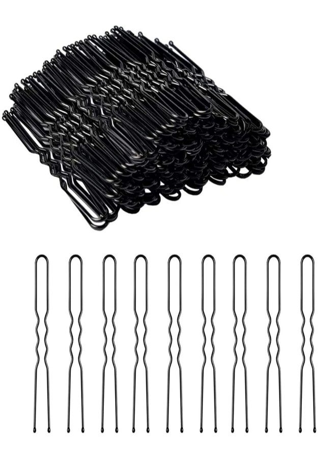 CLEZARO (Pack of 90) Curved U Shape Juda Pin for Women & Girls | Stylish U-Shaped Hairpins for Hairstyling | Hair Styling Accessories Clips (Black) (H71) - Image 1