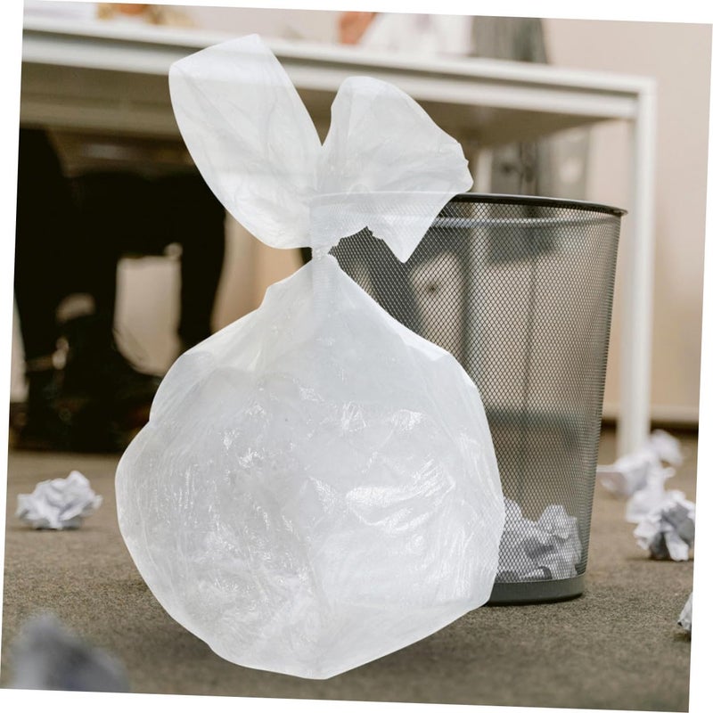 Thickened White Plastic Trash Bags 300 Count Heavy Duty For Kitchen Bathroom Office - Image 5