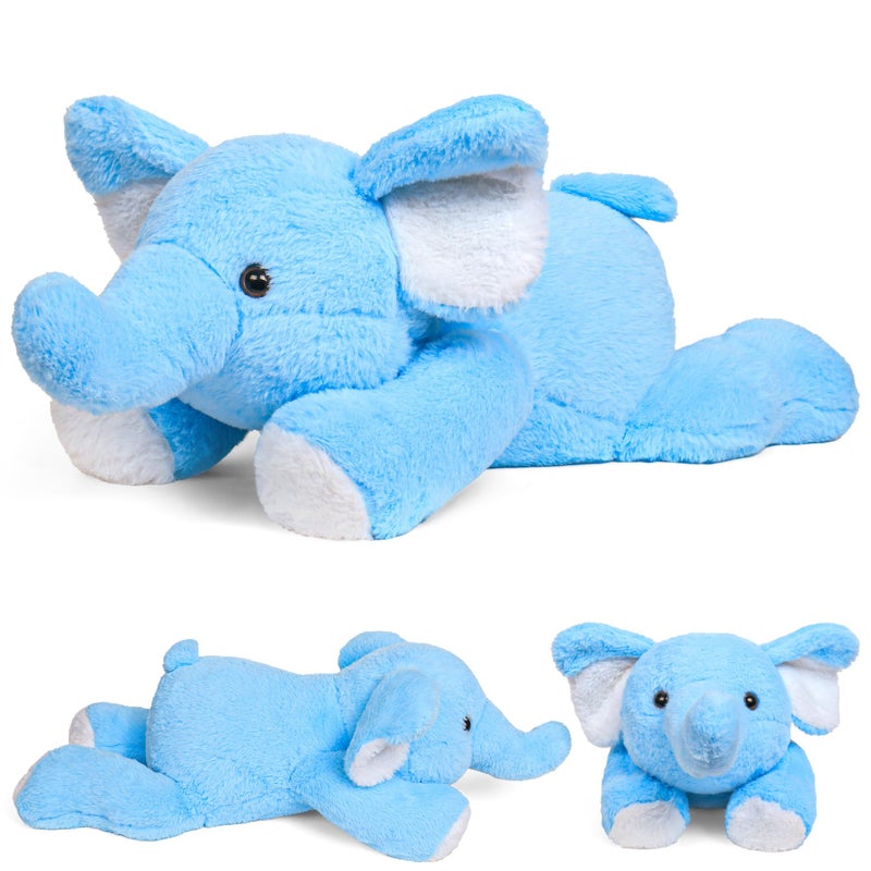 JellyMallow 5lbs 24in Elephant Weighted Stuffed Animals Weighted Stuffed Animal Elephant Pillows Plushies Gifts for Kids and AdultsBlue - Image 2