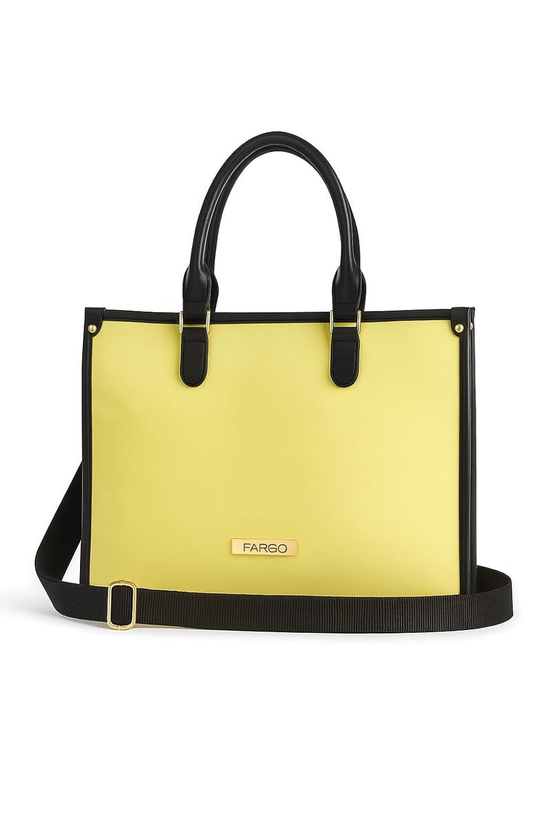 Regal Vegan Leather Tote Bag for Women | Laptop Compartment, RFID Pockets, YKK Zipper, Large Office Handbag | Shoulder Bag for College & Daily Use | Made in India