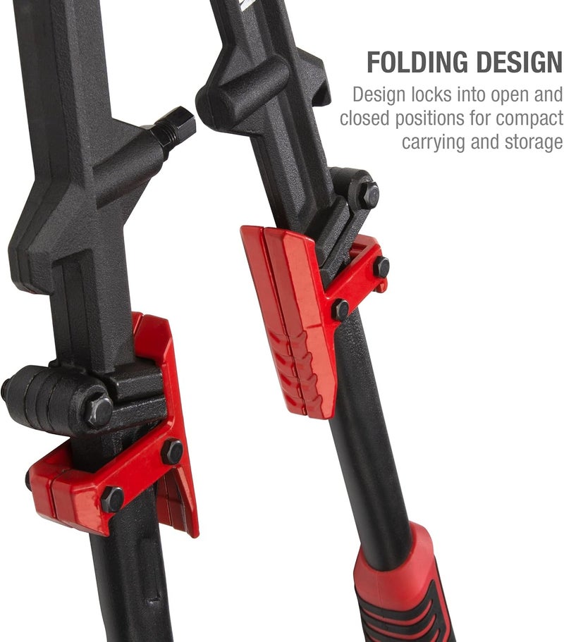 Steelman Folding Bolt Cutter with Ergonomic Handles, 24-inch, Cuts Bolts and Locks, Steel Construction, Non-Slip Grip - Image 4