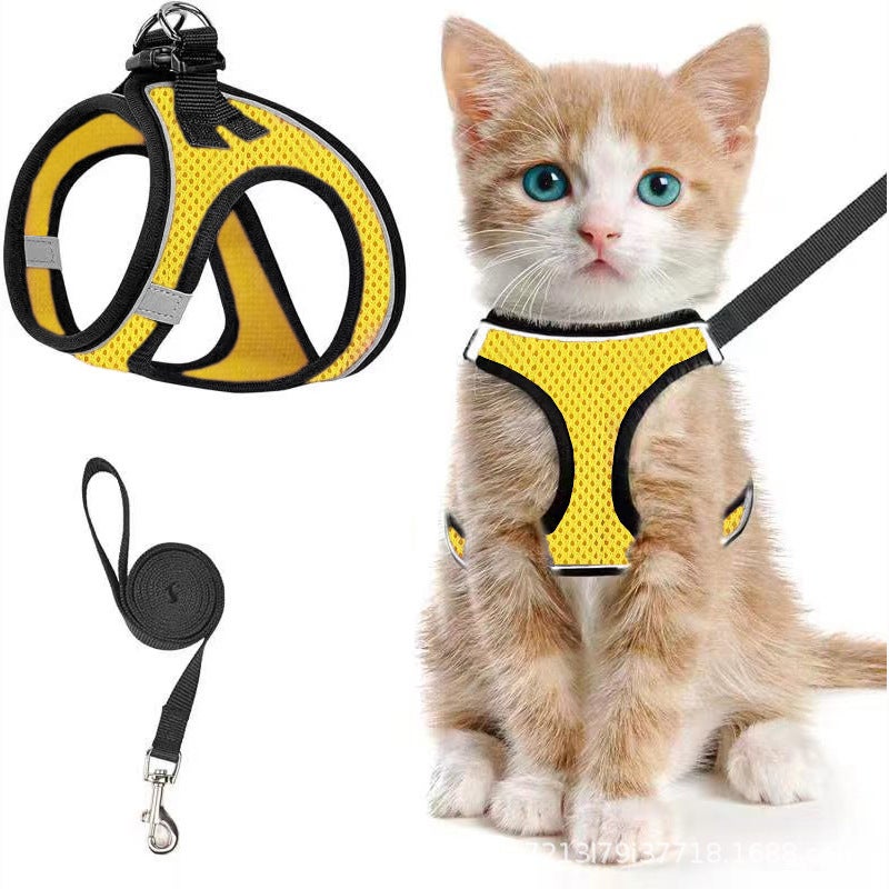 Pet Supplies Breathable Reflective Anti-Stray Cat Harness with Leash for Cats and Small  Dogs - Image 1