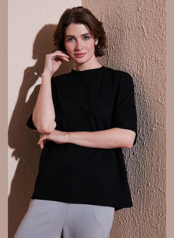 Lela Lela Stretch Oversize Fit Crew Neck T-Shirt Women's T-Shirt 5865911