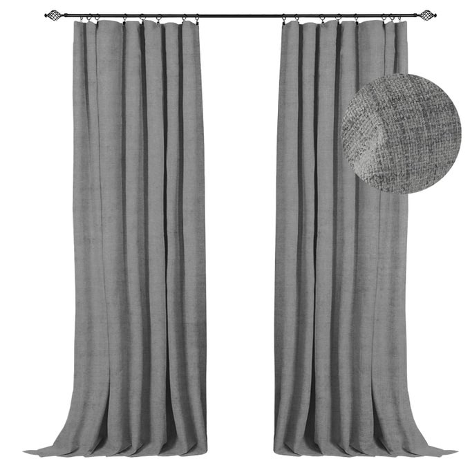 100 BLACKOUT SHIELD LINEN BLACKOUT CURTAINS 96 INCHES LONG 2 PANELS SET CLIP RINGSROD POCKET BLACKOUT CURTAINS BLACK OUT CURTAINS DRAPES FOR BEDROOM 50 INCHES WIDE EACH PANEL DARK GRAY
