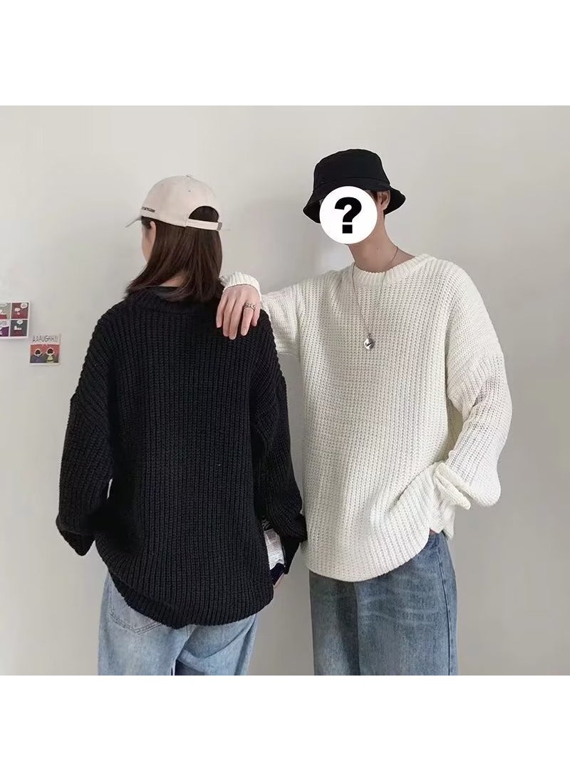 Generic - Mens round Neck Knitwear Autumn Winter Style Warm Unisex Sweater All-Match Fashion Brand Crew Neck Pullover Knittedwear Brown - Image 1