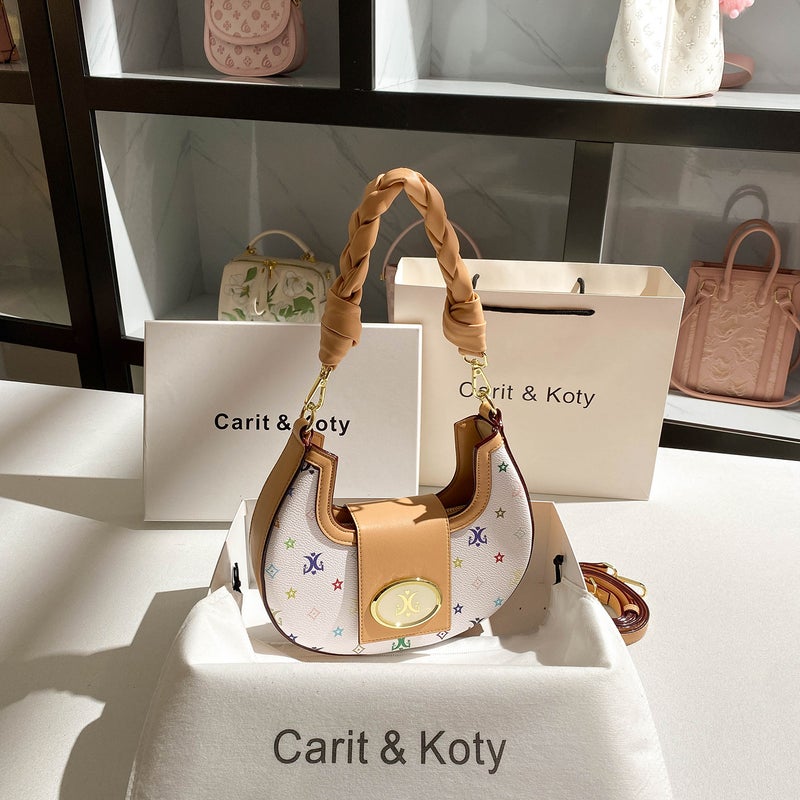 One-Piece Delivery Fashion All-Match Woven Underarm Bag 2024 Niche Fashion Shoulder Crescent Bag - Image 1