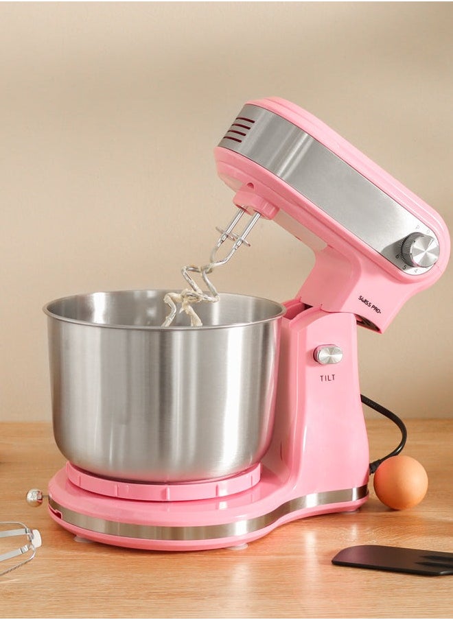 Swiss Pro+ - Stand Mixer - 300 W - Stainless Steel - Pink - 3.5 L - Image 1