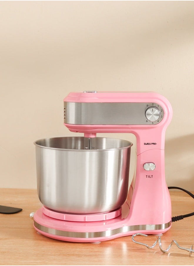 Swiss Pro+ - Stand Mixer - 300 W - Stainless Steel - Pink - 3.5 L - Image 1