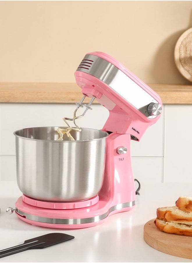 Swiss Pro+ - Stand Mixer - 300 W - Stainless Steel - Pink - 3.5 L - Image 1