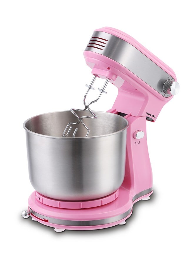 Swiss Pro+ - Stand Mixer - 300 W - Stainless Steel - Pink - 3.5 L - Image 1