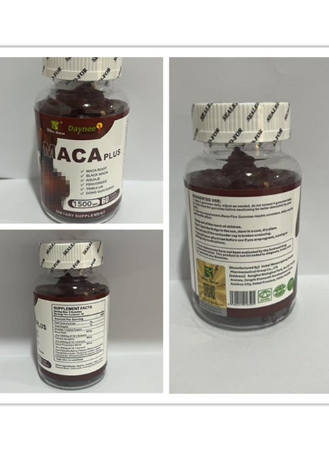 Maca  Gummies 1500MG  Black Maca Root  Dong Quai Extract Gluteus Boost Vitamins for Women Fruit Flavor