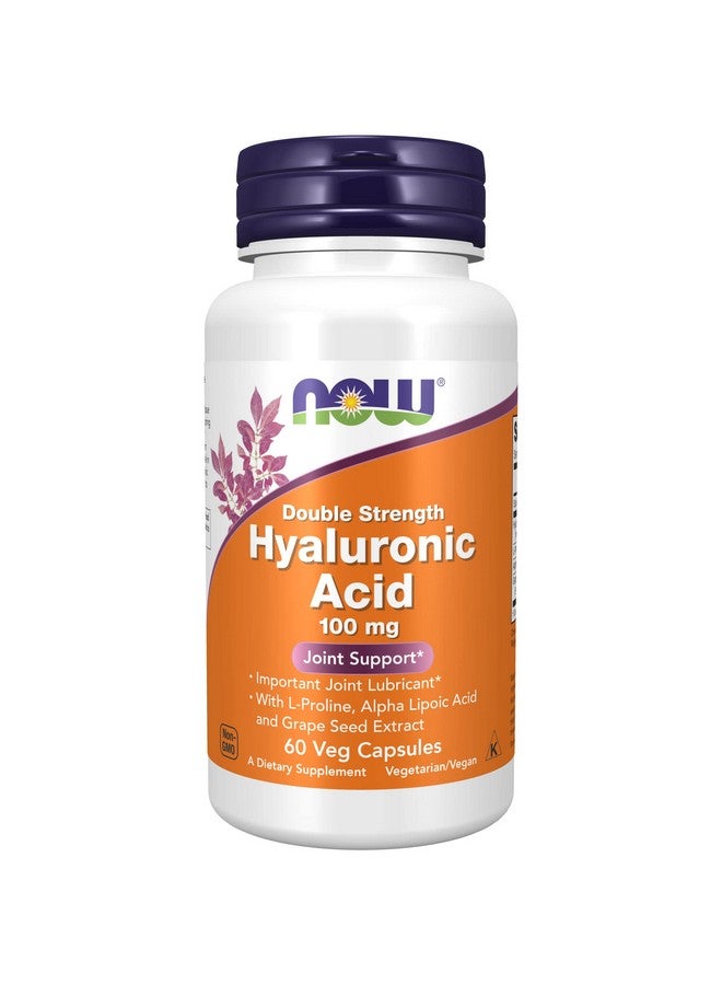 now Supplements Hyaluronic Acid 100 Mg Double Strength With Lproline Alpha Lipoic Acid And Grape Seed Extract 60 Veg Capsules - Image 2