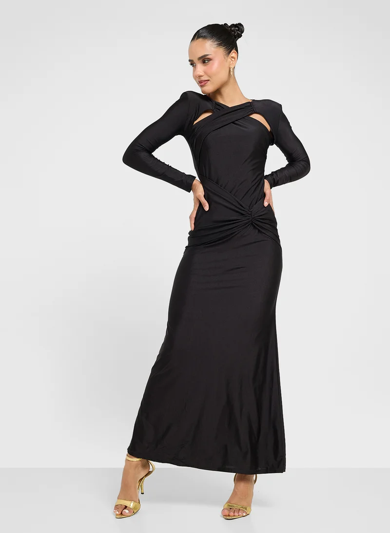 Ginger Twist Front Maxi Dress