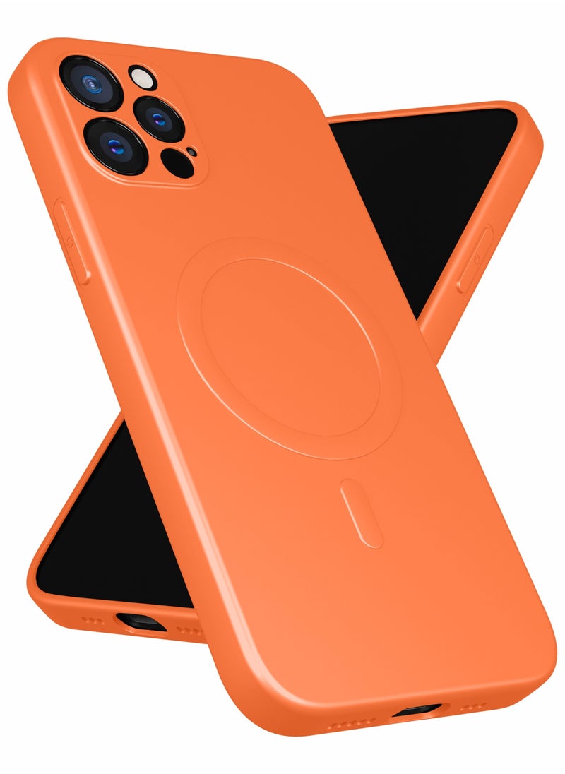 MOBILIUS - for iPhone 12 Pro Max Case, Soft Anti-Scratch Microfiber Lining, Compatible with MagSafe, Shockproof Phone Case for iPhone 12 Pro Max, Orange - Image 1