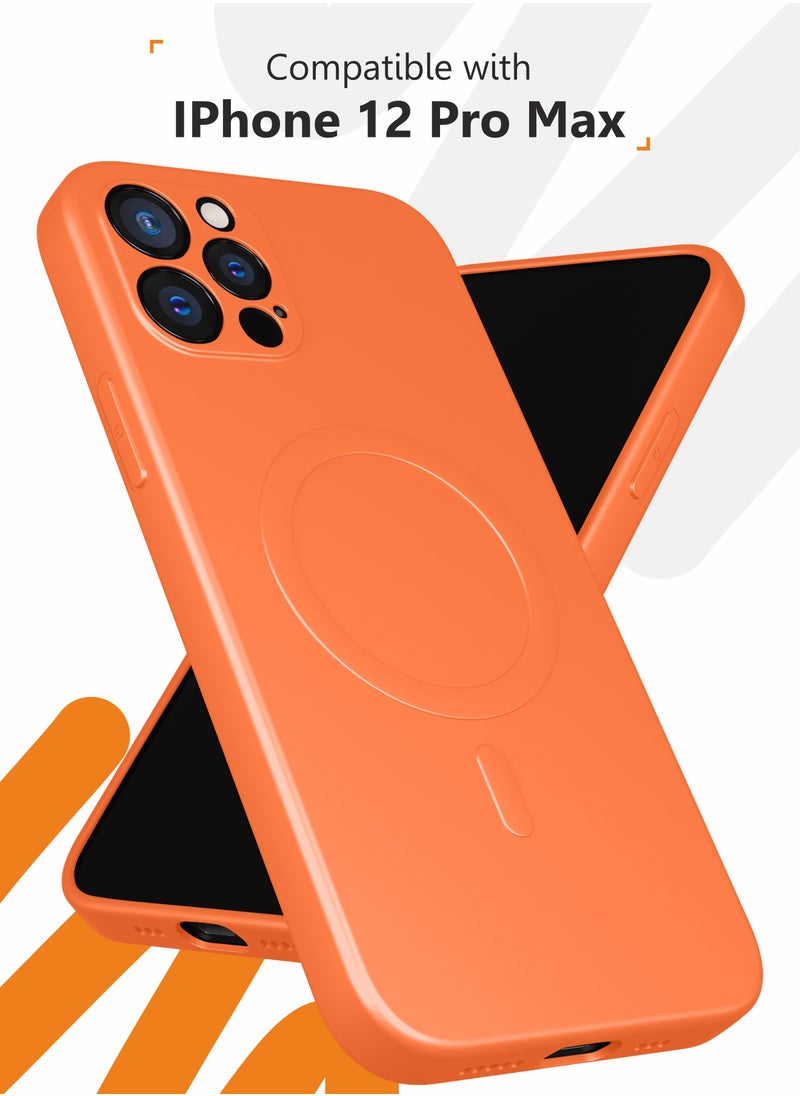 MOBILIUS - for iPhone 12 Pro Max Case, Soft Anti-Scratch Microfiber Lining, Compatible with MagSafe, Shockproof Phone Case for iPhone 12 Pro Max, Orange - Image 1