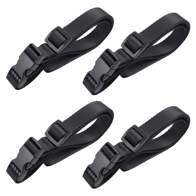 Vigorport Utility Straps Quick Release Nylon Backpack Accessory Bag Strap,Adjustable for Hiking,Travel,Outdoor Sports-4 Pack (Black, 0.75" W-24 L) - Image 1